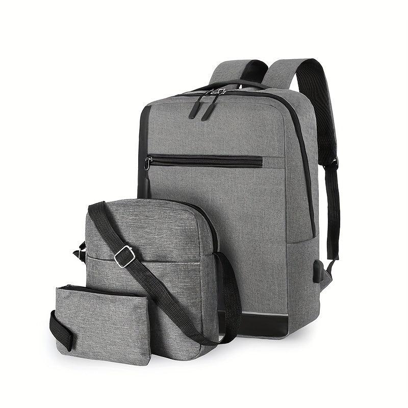 3PCS Large Capacity Backpack Set for Travel, School, and Business