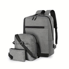 3PCS Large Capacity Backpack Set for Travel, School, and Business
