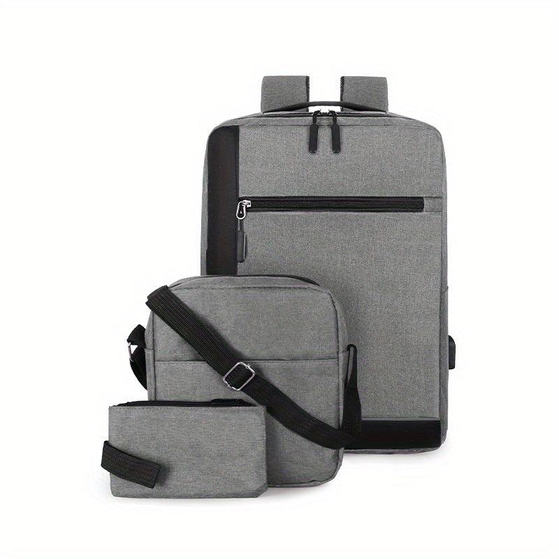 3PCS Large Capacity Backpack Set for Travel, School, and Business
