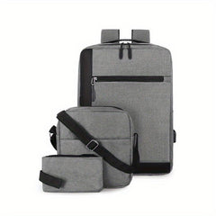 3PCS Large Capacity Backpack Set for Travel, School, and Business
