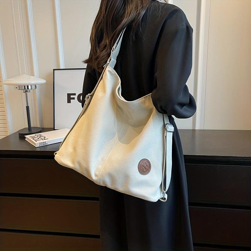 Vintage Canvas Crossbody Bag Large Capacity Grunge Tote Bag
