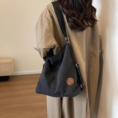 Vintage Canvas Crossbody Bag Large Capacity Grunge Tote Bag