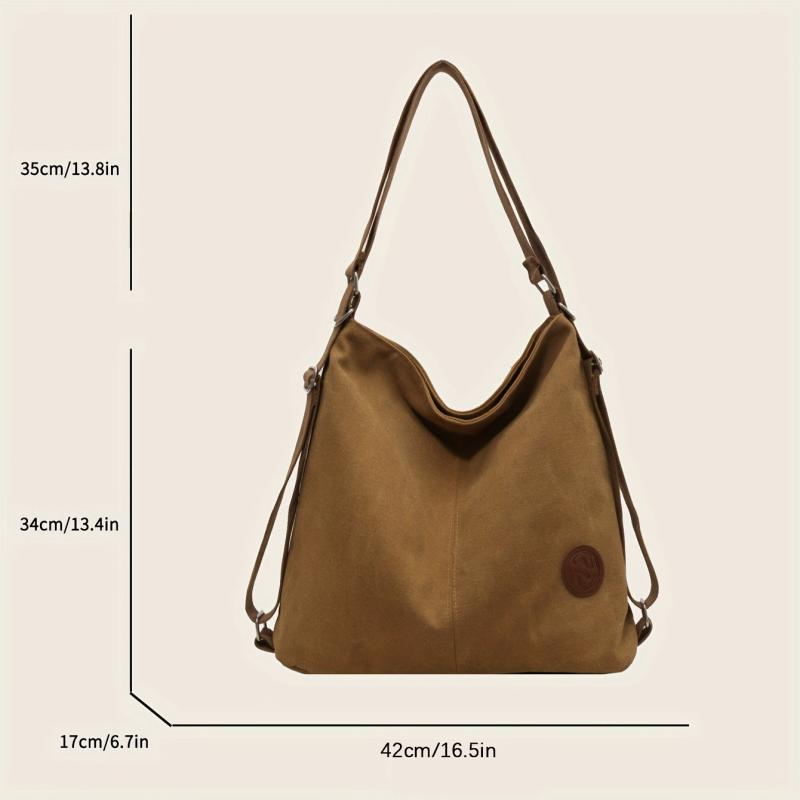Vintage Canvas Crossbody Bag Large Capacity Grunge Tote Bag