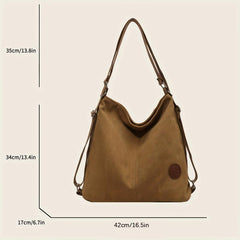 Vintage Canvas Crossbody Bag Large Capacity Grunge Tote Bag