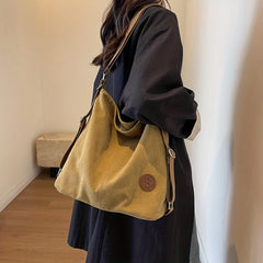 Vintage Canvas Crossbody Bag Large Capacity Grunge Tote Bag