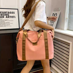 Colorblock Zipper Sports Handbag Lightweight Gym Bag