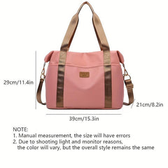 Colorblock Zipper Sports Handbag Lightweight Gym Bag