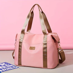 Colorblock Zipper Sports Handbag Lightweight Gym Bag