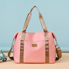 Colorblock Zipper Sports Handbag Lightweight Gym Bag