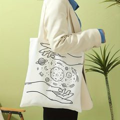 Anime Planet Canvas Tote Bag Large Capacity Shoulder Bag