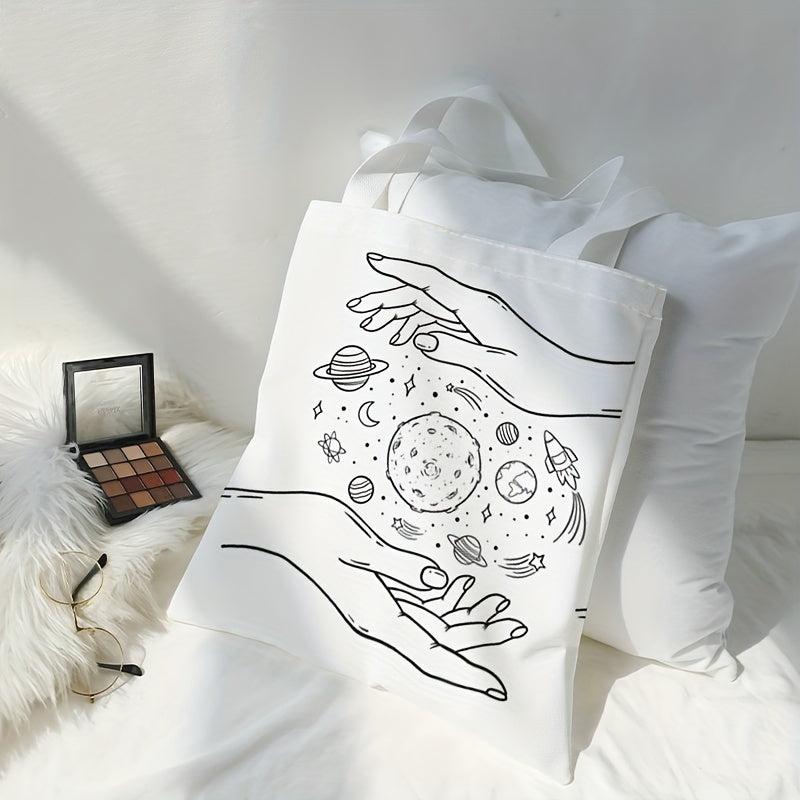 Anime Planet Canvas Tote Bag Large Capacity Shoulder Bag