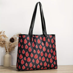 Vintage Fire Print Shoulder Bag Math Storage Tote Bag Women Classic Bag