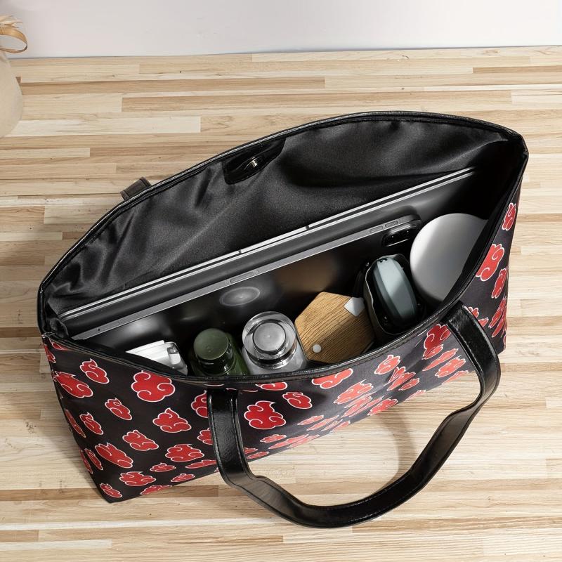 Vintage Fire Print Shoulder Bag Math Storage Tote Bag Women Classic Bag