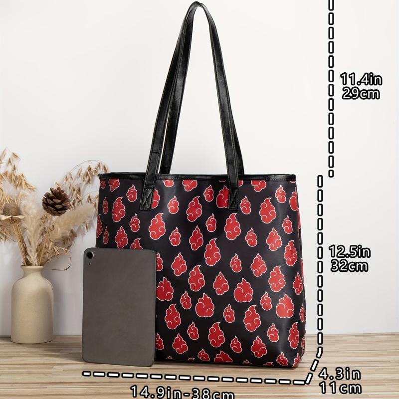 Vintage Fire Print Shoulder Bag Math Storage Tote Bag Women Classic Bag
