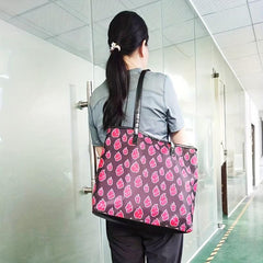 Vintage Fire Print Shoulder Bag Math Storage Tote Bag Women Classic Bag