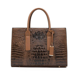 Crocodile Pattern Tote Bag Set Vintage Handbag Women's Shoulder Bag & Clutch