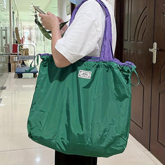 Large Drawstring Tote Bag Foldable Reusable Grocery Eco Travel Shopping Bag
