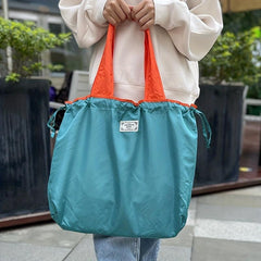 Large Drawstring Tote Bag Foldable Reusable Grocery Eco Travel Shopping Bag