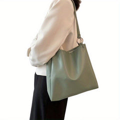 Small Textured PU Leather Tote Bag Shoulder Bag