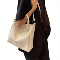 Small Textured PU Leather Tote Bag Shoulder Bag