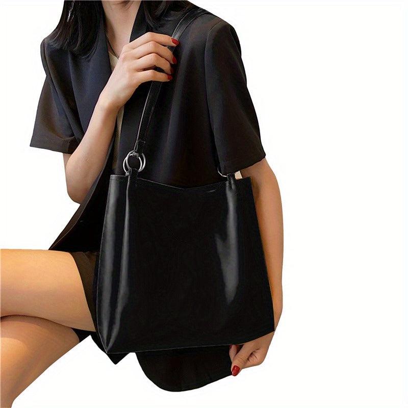 Small Textured PU Leather Tote Bag Shoulder Bag