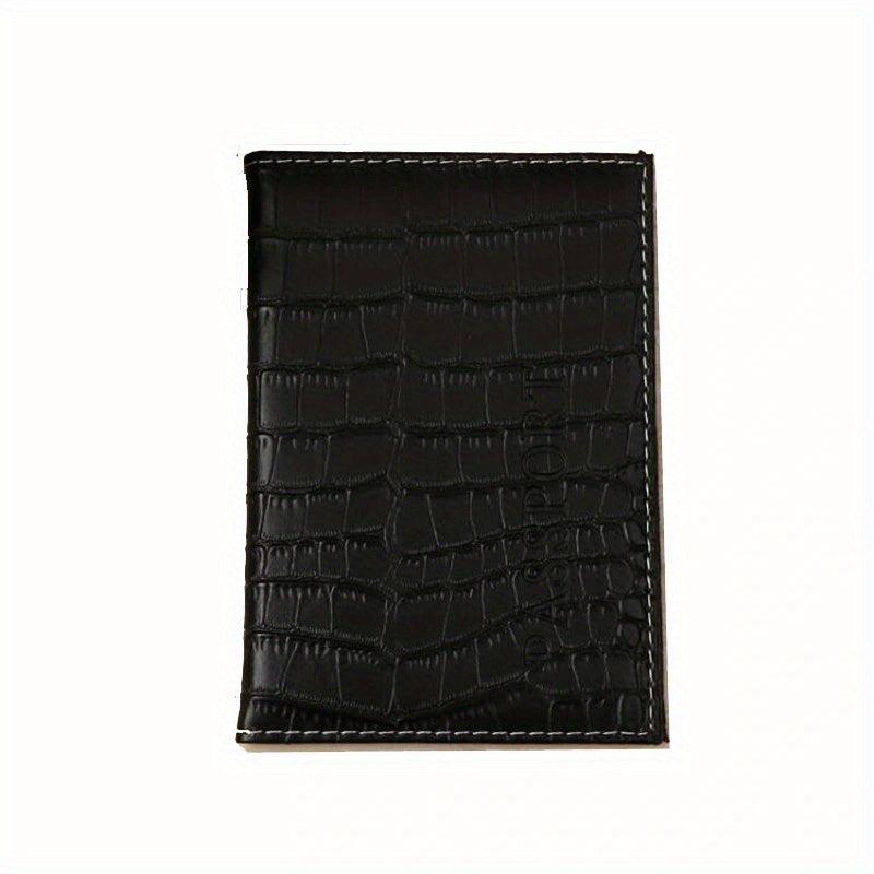 Crocodile Pattern PU Passport Holder Travel Cover Unisex Card Case