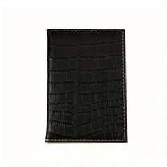 Crocodile Pattern PU Passport Holder Travel Cover Unisex Card Case