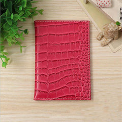 Crocodile Pattern PU Passport Holder Travel Cover Unisex Card Case