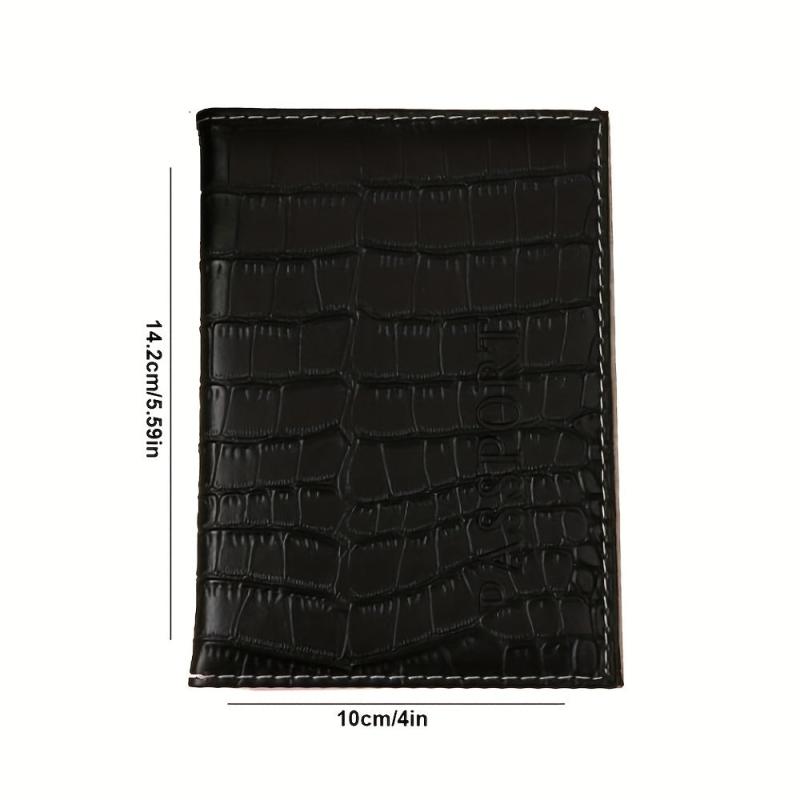 Crocodile Pattern PU Passport Holder Travel Cover Unisex Card Case