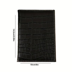 Crocodile Pattern PU Passport Holder Travel Cover Unisex Card Case