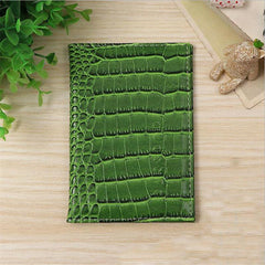 Crocodile Pattern PU Passport Holder Travel Cover Unisex Card Case