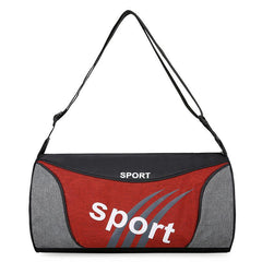 Large Capacity Colorblock Sports Bag Letter Print Shoulder Bag