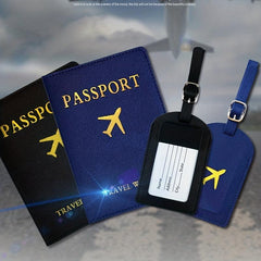 Airplane PU Leather Passport Holder Couple Travel Accessories
