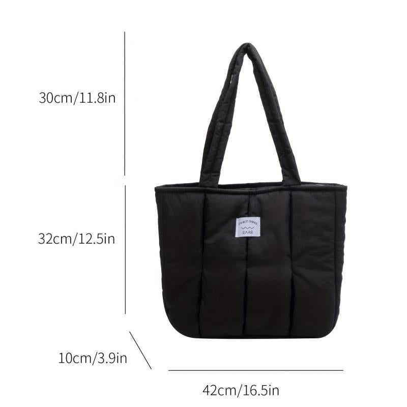 Quilted Tote Bag Puffer Padded Shoulder Bag Women's Handbag