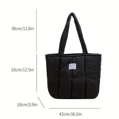 Quilted Tote Bag Puffer Padded Shoulder Bag Women's Handbag