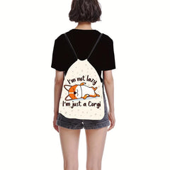 Cartoon Animal Drawstring Backpack Lightweight Waterproof Rucksack