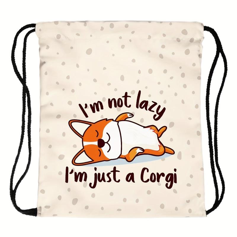 Cartoon Animal Drawstring Backpack Lightweight Waterproof Rucksack