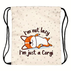 Cartoon Animal Drawstring Backpack Lightweight Waterproof Rucksack
