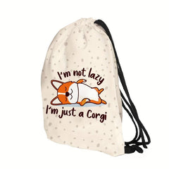 Cartoon Animal Drawstring Backpack Lightweight Waterproof Rucksack