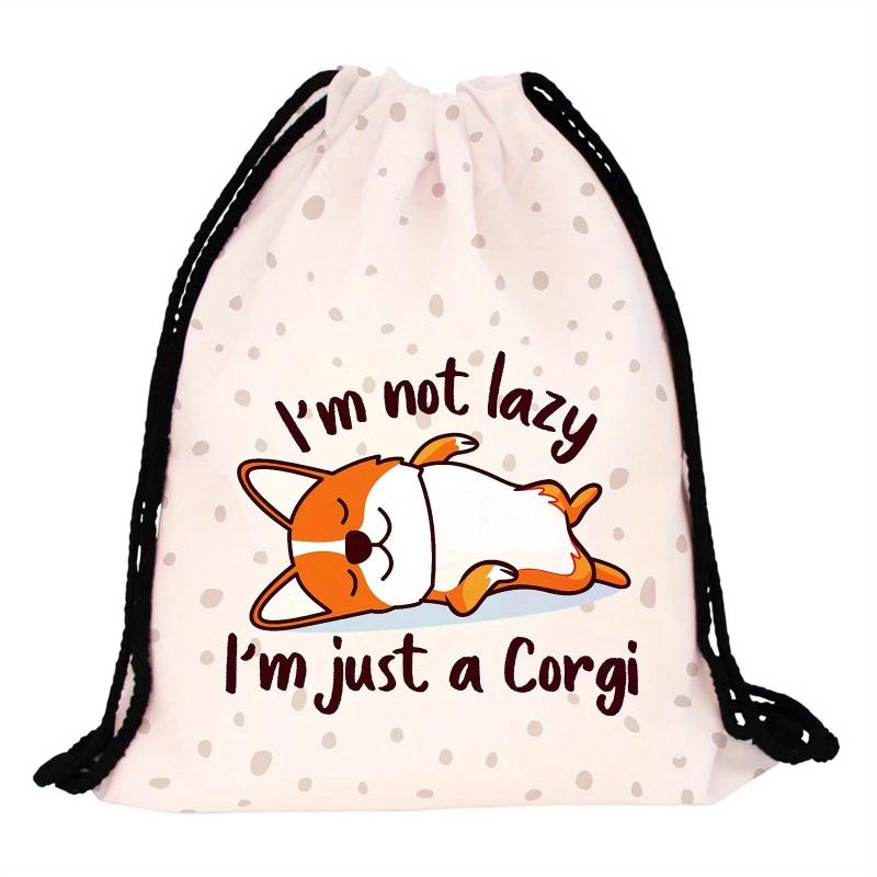 Cartoon Animal Drawstring Backpack Lightweight Waterproof Rucksack