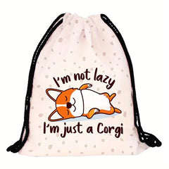 Cartoon Animal Drawstring Backpack Lightweight Waterproof Rucksack
