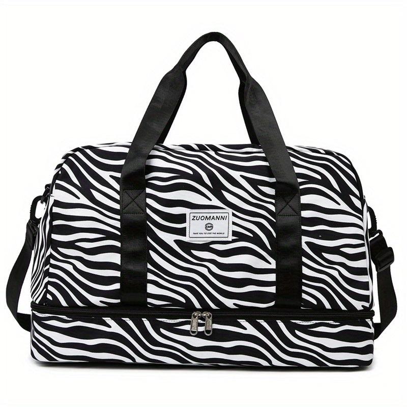 Leopard Sports Gym Bag Large Capacity Travel Duffle Bag with Shoes Compartment