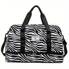 Leopard Sports Gym Bag Large Capacity Travel Duffle Bag with Shoes Compartment