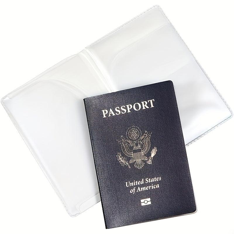 1pc Transparent Frosted Passport Holder PVC Waterproof Passport Holder