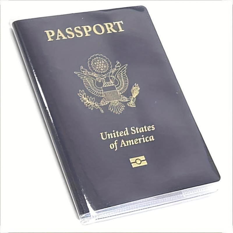 1pc Transparent Frosted Passport Holder PVC Waterproof Passport Holder