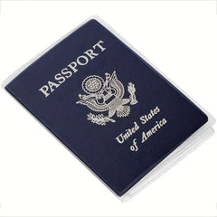 1pc Transparent Frosted Passport Holder PVC Waterproof Passport Holder