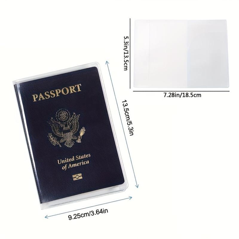 1pc Transparent Frosted Passport Holder PVC Waterproof Passport Holder
