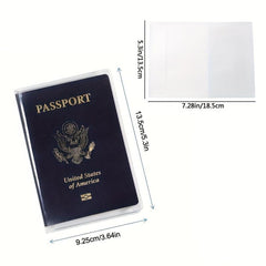 1pc Transparent Frosted Passport Holder PVC Waterproof Passport Holder