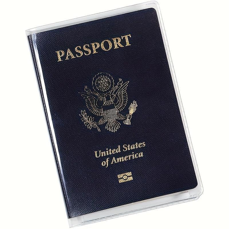 1pc Transparent Frosted Passport Holder PVC Waterproof Passport Holder