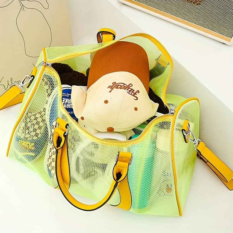 Transparent Mesh Sports Gym Bag Waterproof Travel Duffle Bag